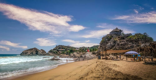 Scenic view of beach against sky