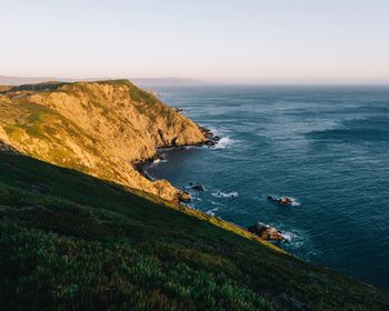 High angle view of sea against sky