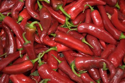 Full frame shot of red chili peppers