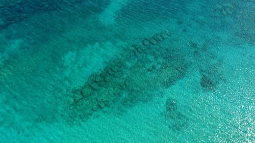 High angle view of swimming pool in sea