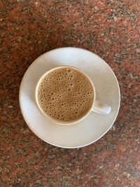 High angle view of coffee on table