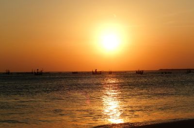 Scenic view of sea during sunset