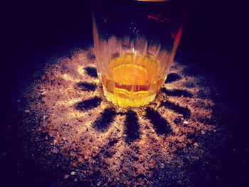 Close-up of beer in glass