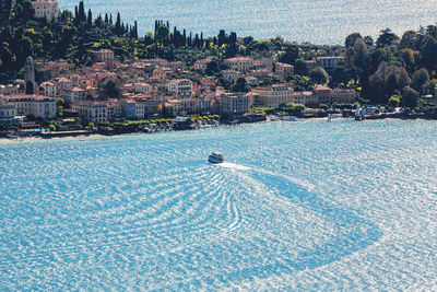 High angle view of swimming pool in sea