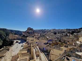 High angle view of townscape against sky