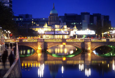 City lit up at night