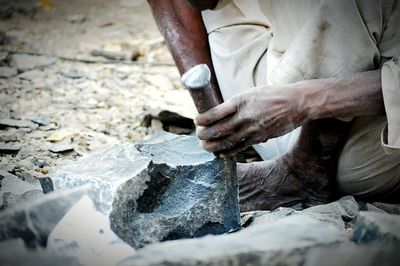 Close-up of hands at work