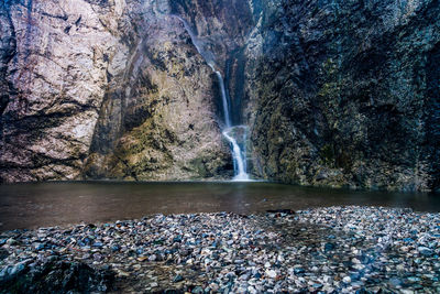 Scenic view of waterfall