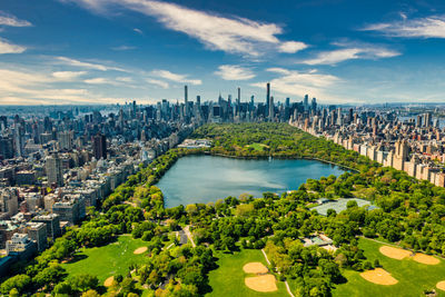 Central park aerial view in manhattan, new york.