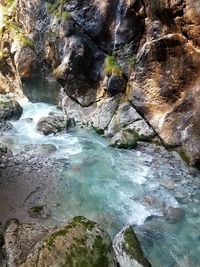 River flowing through rocks