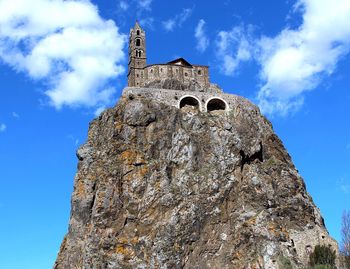 Low angle view of built structure against clear sky