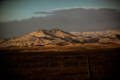 Scenic view of desert against sky