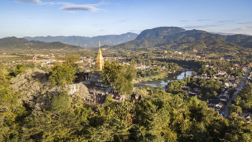 Aerial view of temple