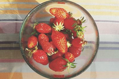 High angle view of food in bowl