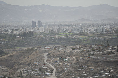 City seen from the sky, arequipa in southern peru