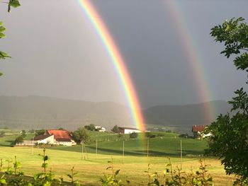 Scenic view of rainbow against sky