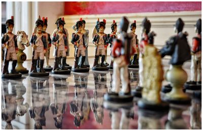 Surface level of napoleonic chess set