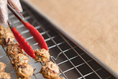 High angle view of food on table