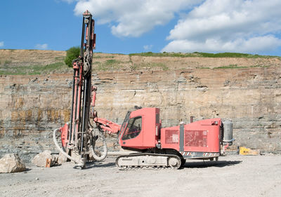 Construction site on land against sky