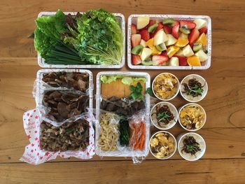 Fruits and vegetables on table