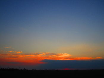 Scenic view of silhouette landscape against sky during sunset