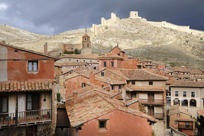 Beautiful old architecture and buildings in the mountain village of albarracin, spain