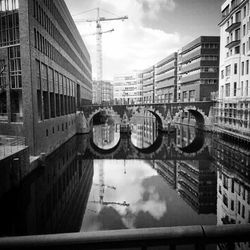 Reflection of buildings in water