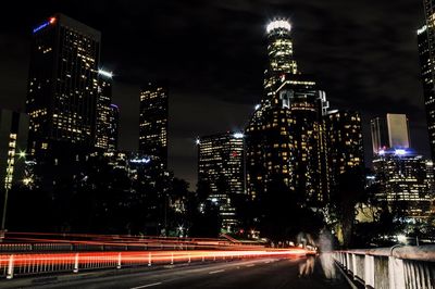 City lit up at night