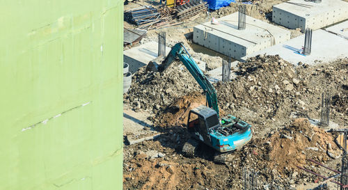 High angle view of construction site