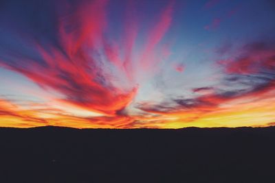 Scenic view of landscape against dramatic sky