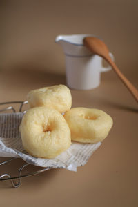 Close-up of donut on table