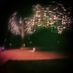 View of illuminated blurred lights