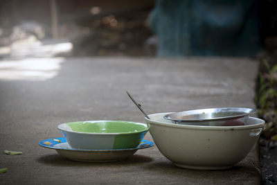 Close-up of tea in bowl on table