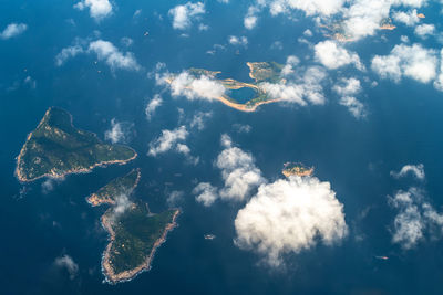 Beautiful morning view from a plane window