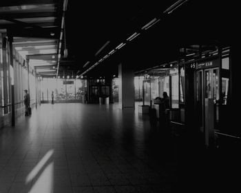 View of railroad station at night