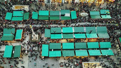 High angle view of crowded market