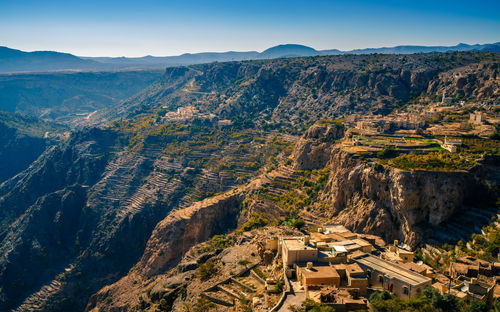 High angle view of mountain range