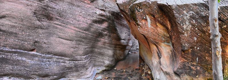 Low angle view of rock formation