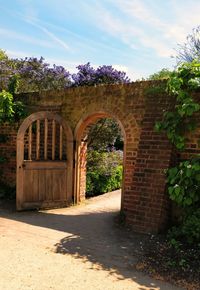 Entrance of building against sky