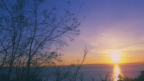 Scenic view of sunset over sea