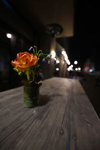 Close-up of flowers on table