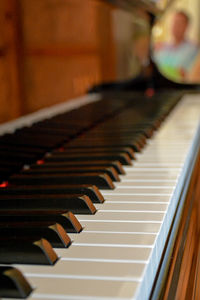 Close-up of piano keys