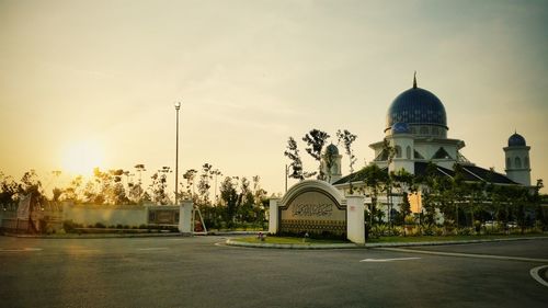 View of church at sunset