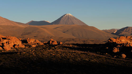 View of mountain against clear sky