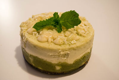 Close-up of ice cream over white background
