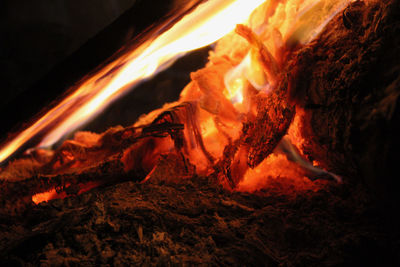 Close-up of bonfire