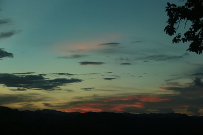 Low angle view of dramatic sky during sunset