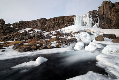 Öxarárfoss waterfall, thingvellir national park in iceland