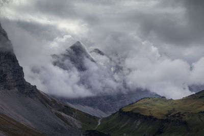 Scenic view of mountains against sky