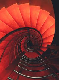 Low angle view of spiral staircase